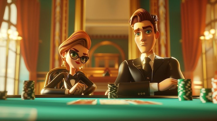 Studio Live Casino profesional dengan meja Baccarat dan dealer berseragam resmi